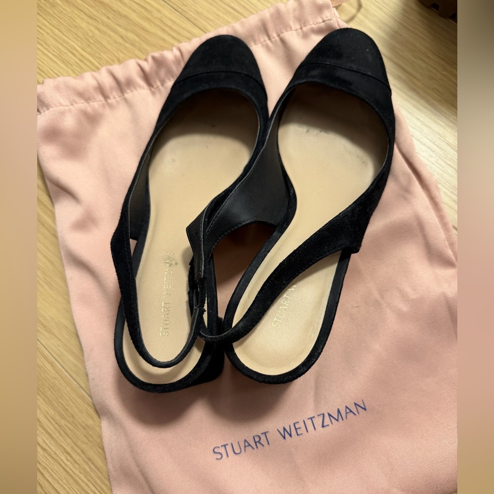 Stuart Weitzman Black Slingback Heels